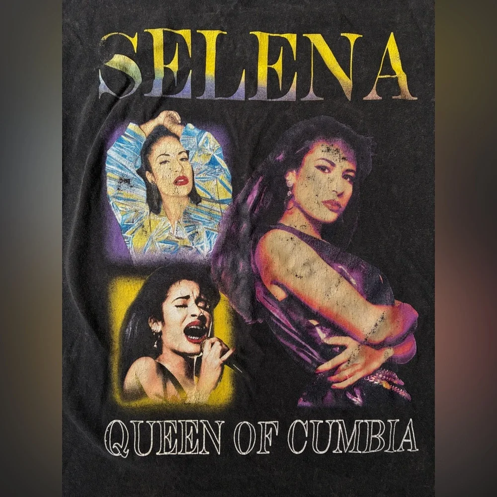 Selena Quintanilla Queen of Cumbia Graphic Vintage T Shirt - Picture 5 of 9
